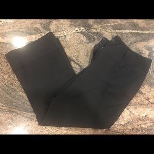 Express 6 pin stripe black capri dress pants wide leg black